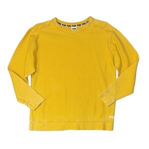 PINK Victoria's Secret Yellow Corduroy Long Sleeve Top